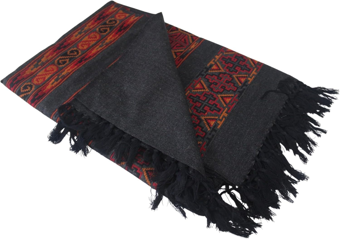 Handloom Wool Meditation Shawl, Oversized Wrap Throw, Gift for Men and Women