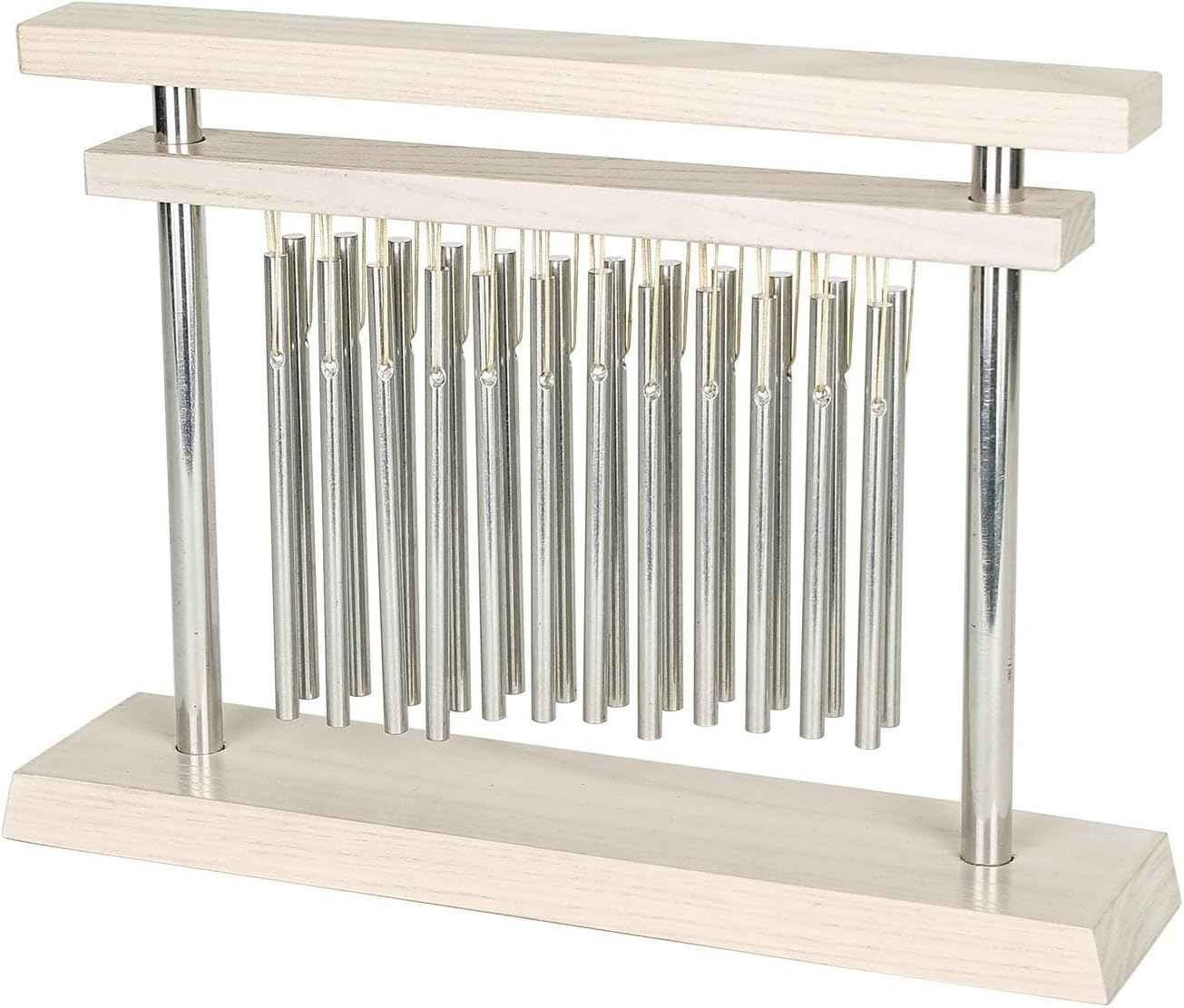 Woodstock Wind Chimes Tranquility Table Chime -Silver Aluminum Solid Rods, Small 9 - Inch Tall, Bell Percussion Instrument for Meditation, Yoga, Classrooms, Offices, Great for Awareness, Relaxation.