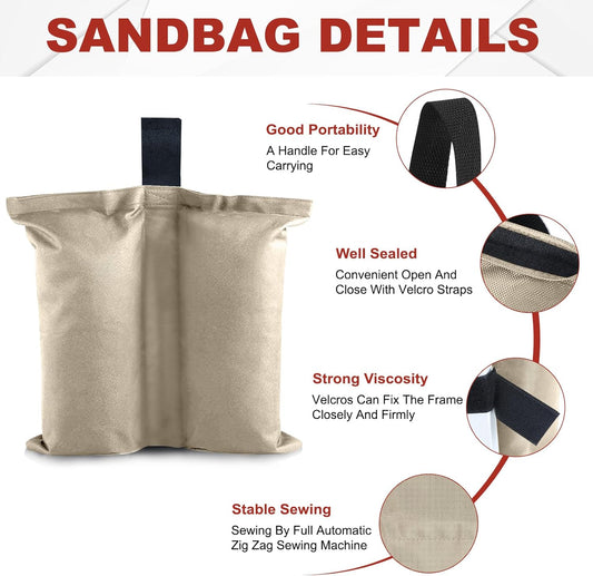 ABCCANOPY Canopy Weights 120 LBS Gazebo Tent Sand Bags,4-Pack Gray (Without Sand)