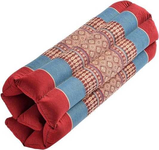 Zafuko Rollable Cushion - Organic Kapok Filling, use Rolled or Flat for Yoga and Meditation, Lightweight, Great car or seat Cushion