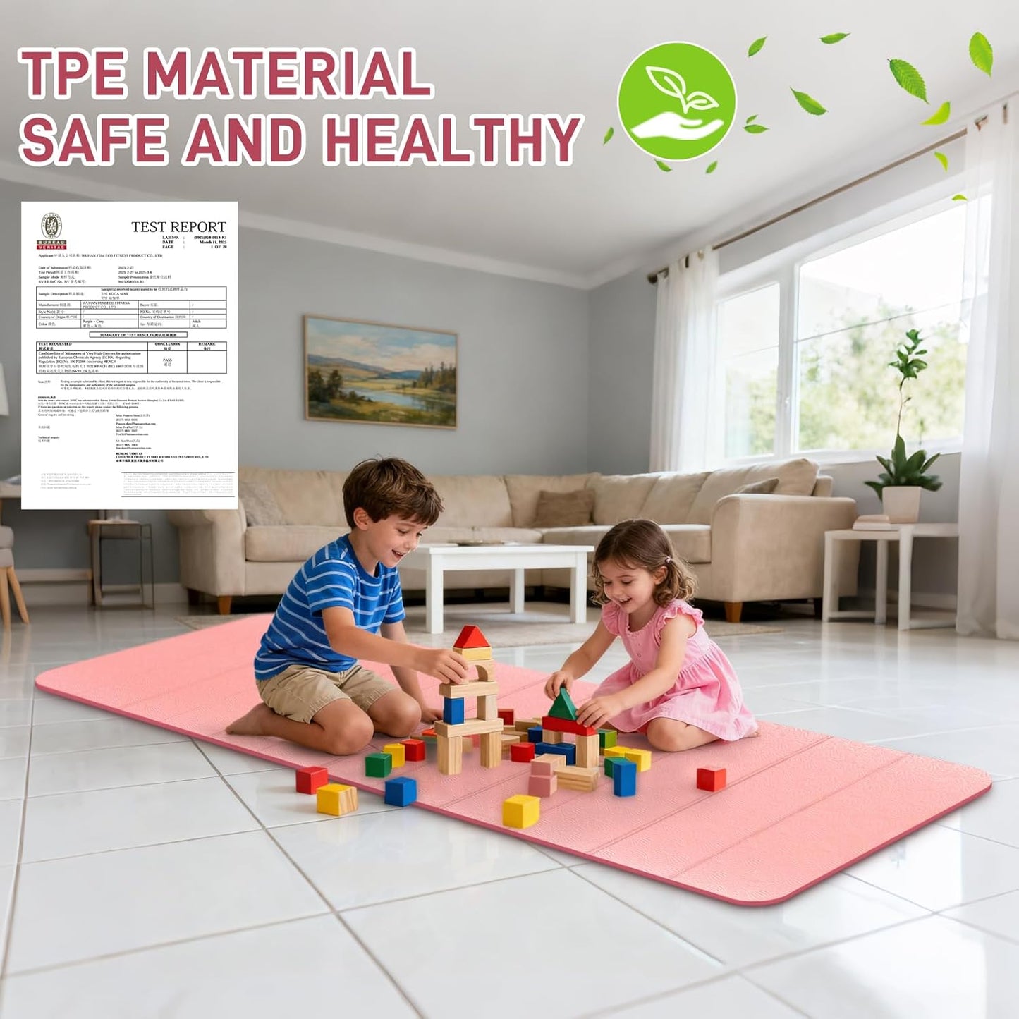 Foldable Yoga Mat 72"x28"x0.25" in, 70cm Wide Non Slip Pilates Mat, 6mm Thick Travel Yoga Mat Packable, Exercise Mats for Home Workout, Folding Stretching Mat for Women and Men