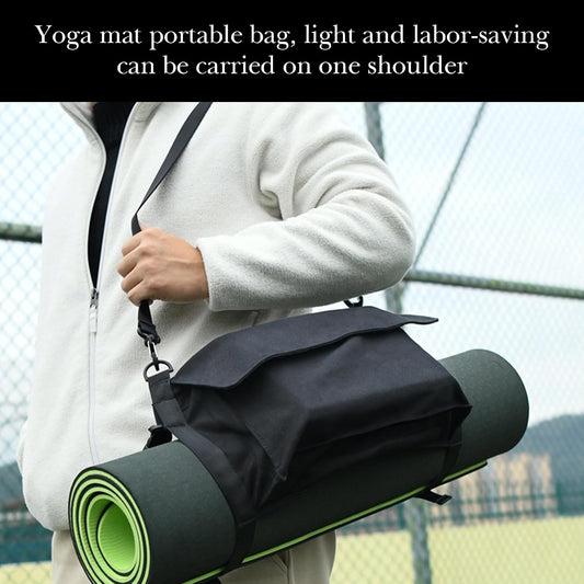 Yoga Mat Bag with Liner Partition Storage Pockets, Oxford Cloth Yoga Pat Carrier with Large Zipper Pocket, Adjustable Shoulder Strap Yoga Rug Carrying Bag for Women