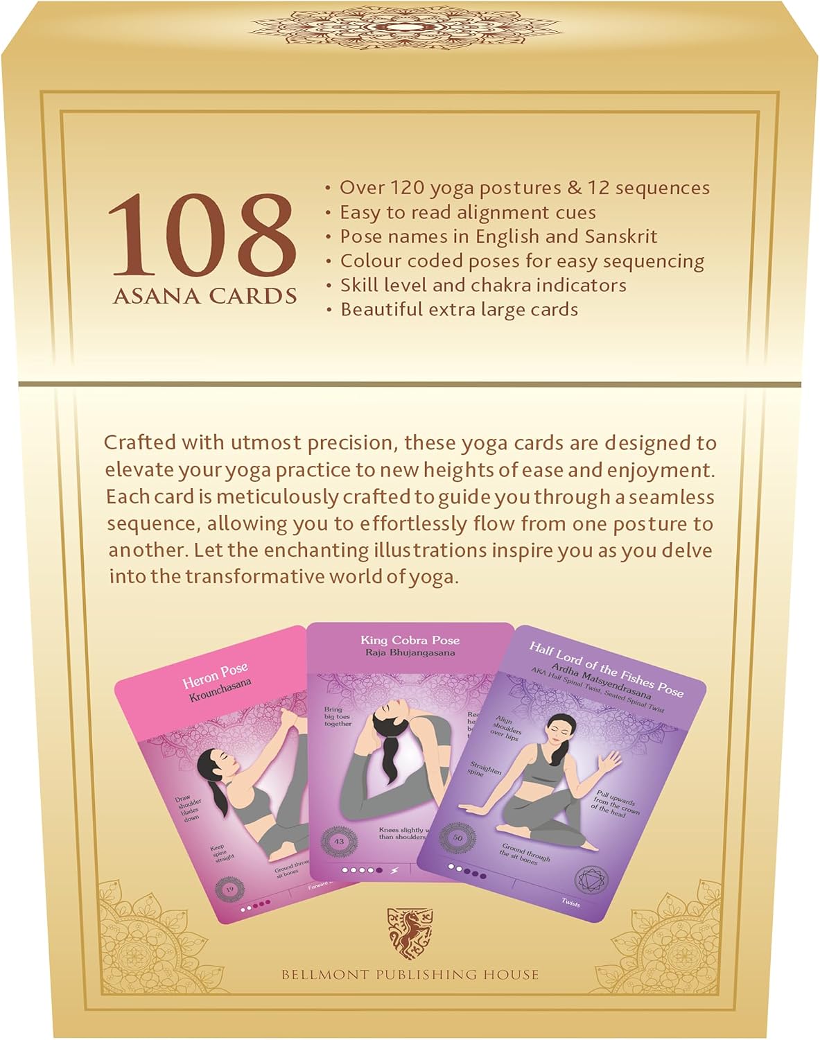 The Original Yoga Asana Cards - Workout Deck With Over 120 Poses - Sequencing Deck With Cues and Sanskrit Names for Beginners and Teachers - Unique Gift for Women or Any Yoga Lover