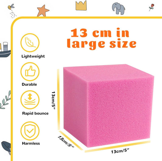 24PCS Foam Cubes 5"x5"x5"- Foam Pit Blocks Set, Soft Stacking Blocks for Indoor Games,Trampolines, Gymnastics, Parkour & Action Sport (6 Colors)