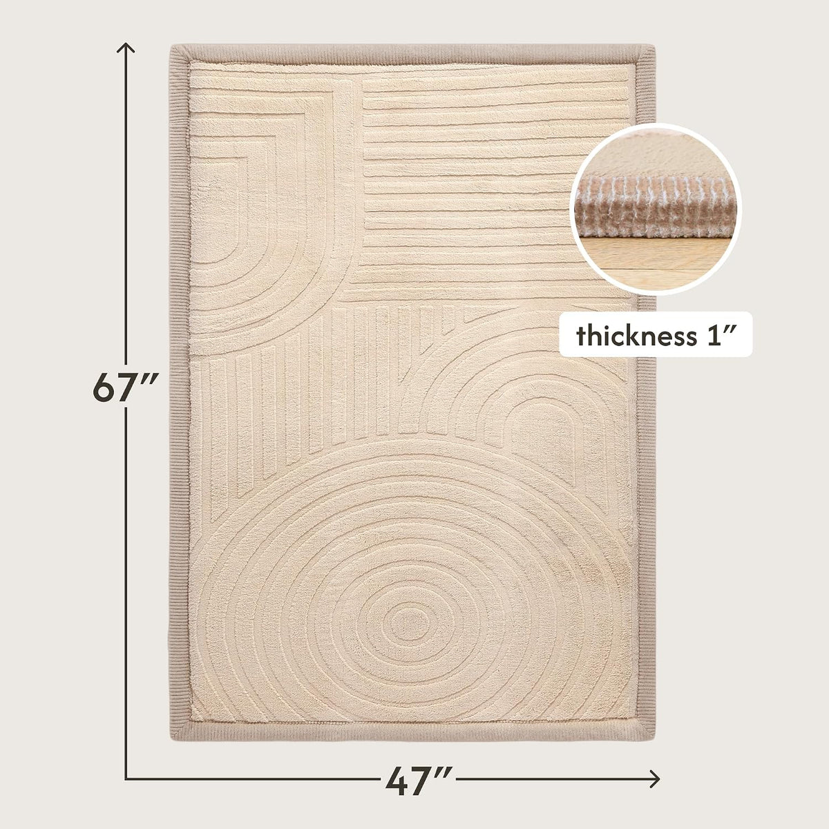 CloudSoft Mat for Floor 60" x 80" Beige