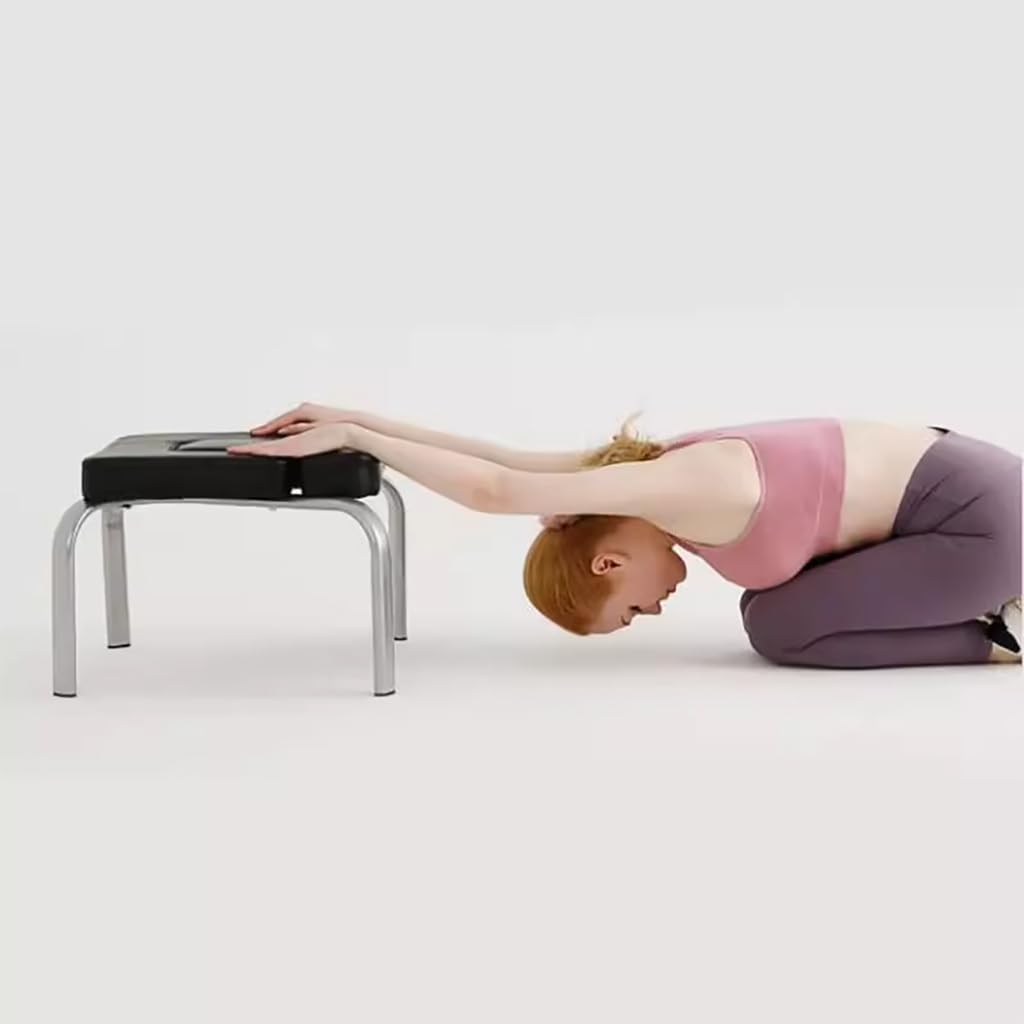 Yoga Inversion Chair,Stainless Steel Frame,Yoga Assist Chair,T-Shaped Removable Seat Yoga Inversion Stool,Yoga Inversion Trainer,Black