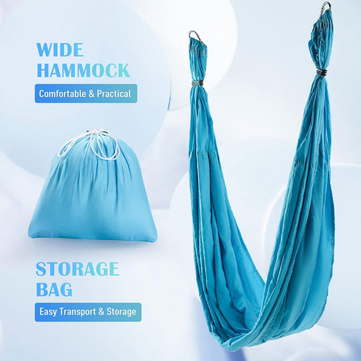 Aerial Yoga Swing Sling Strong Yoga Hammock Kit Set Trapeze Inversion Equipment Include 2 Extensions Straps and Ceiling Mounting Kit