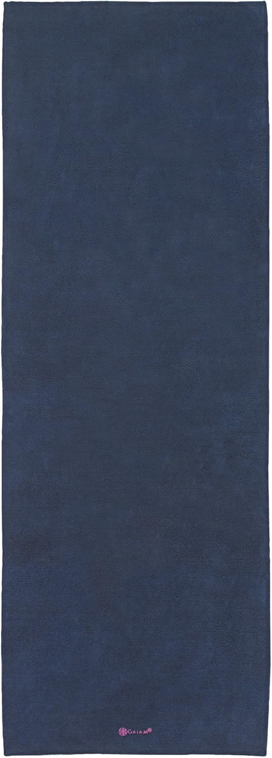Gaiam Grippy Non Slip Yoga Mat Towel - Fast Drying Towel - Ideal For Hot Yoga - Microfiber And Machine Washable - Grip Backing