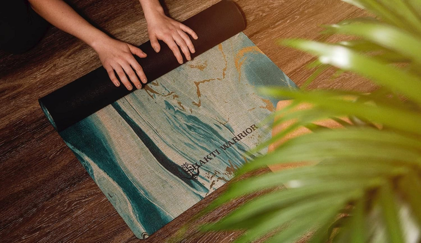 Shakti Warrior Anahata Hemp Yoga mat - Artist Designed, Premium eco Friendly mats, Non Slip, Non Toxic, Great for Regular & Hot Yoga, Pilates and Workouts (72 inch x 24 inch x 3mm Thick)
