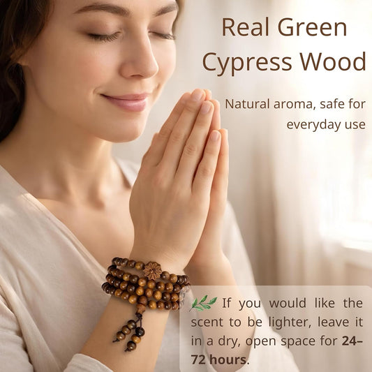 108 Mala Beads Prayer Beads, Wooden Bead Bracelet, Meditation Accessories, Bead Bracelet Men, Natural Wood Bead Chain