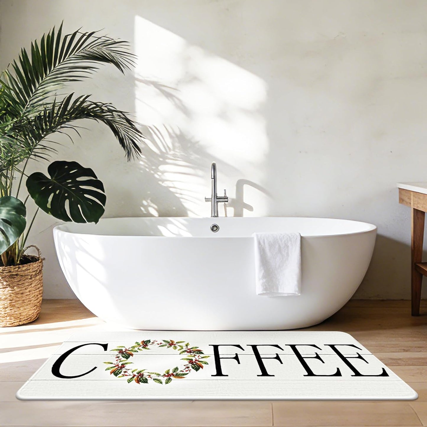 Coffee Kitchen Rug, 20"x47" Soft Velvet Kitchen Runner, Laundry Room Rugs Thickened TPR Bottom Floor Mat, Friendly for Kids & Pets, Multi-Use for Yoga Office, Coffee Station Rug Decor