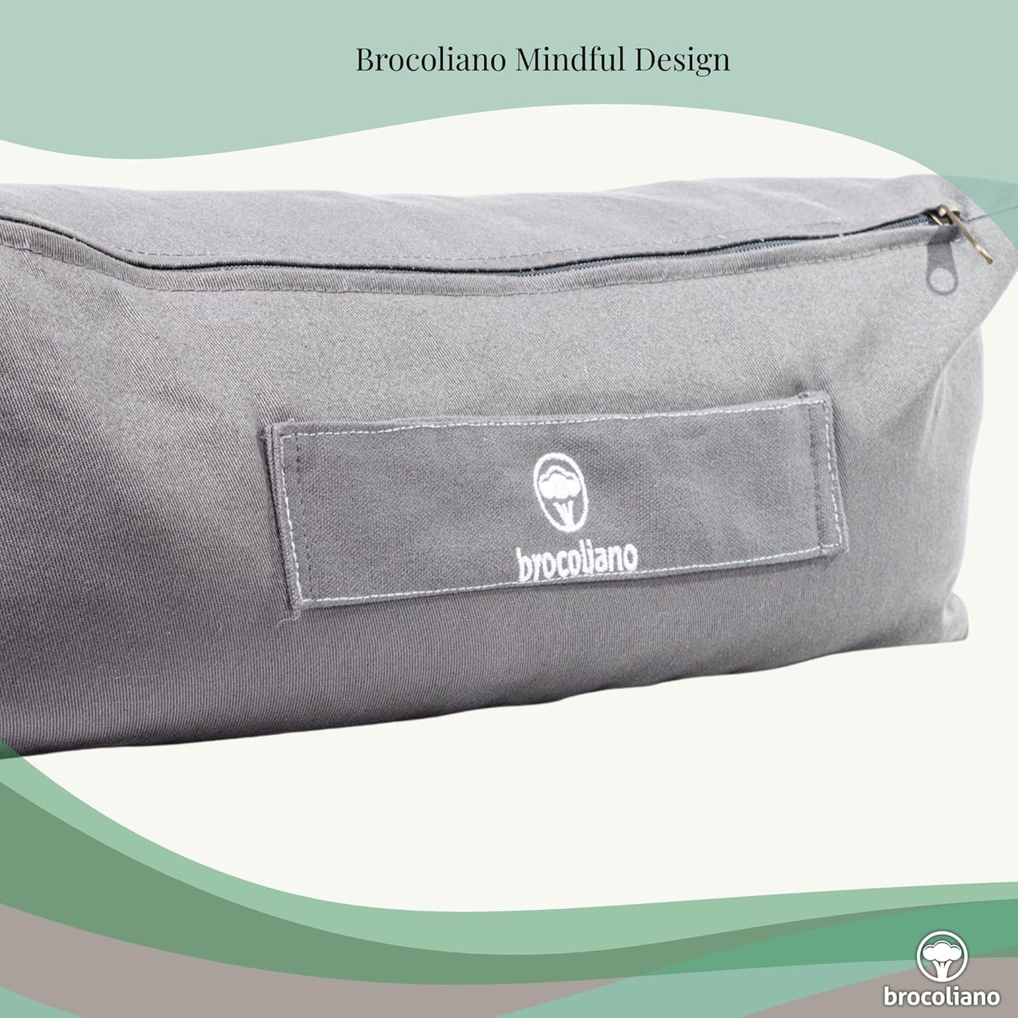 Meditation Cushion – Ergonomic Zafu Pillow for Yoga and Mindfulness – Washable Cover, Natural Buckwheat Fill, Premium Fabric (Cotton Blend/Polyester Variant) (Steel Gray, Medium)