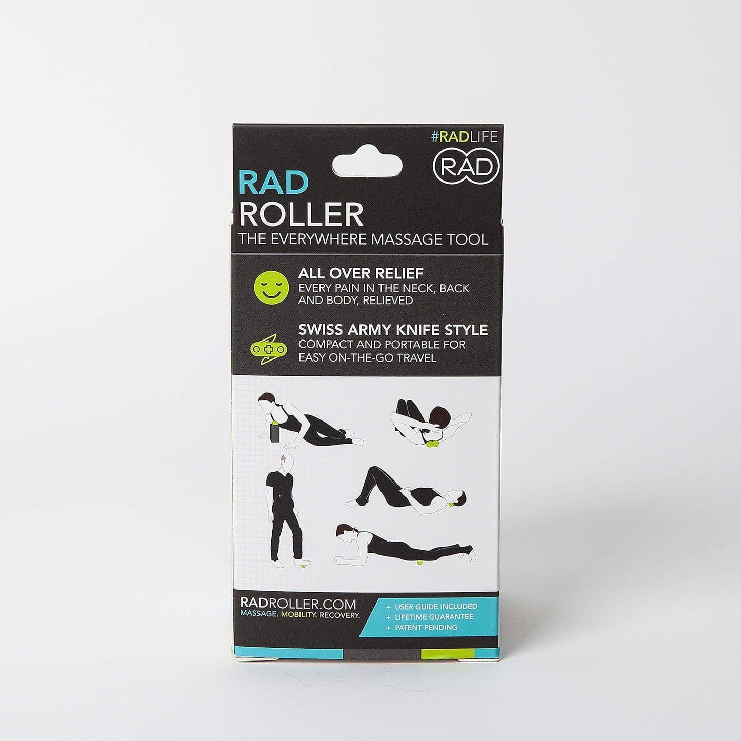 RAD Original Peanut Massage Ball – Medium Density Yoga Deep Tissue Roller Ball – Myofascial Release for Back, Neck, Feet, Psoas & Spine – Suboccipital & Thoracic Trigger Point Therapy