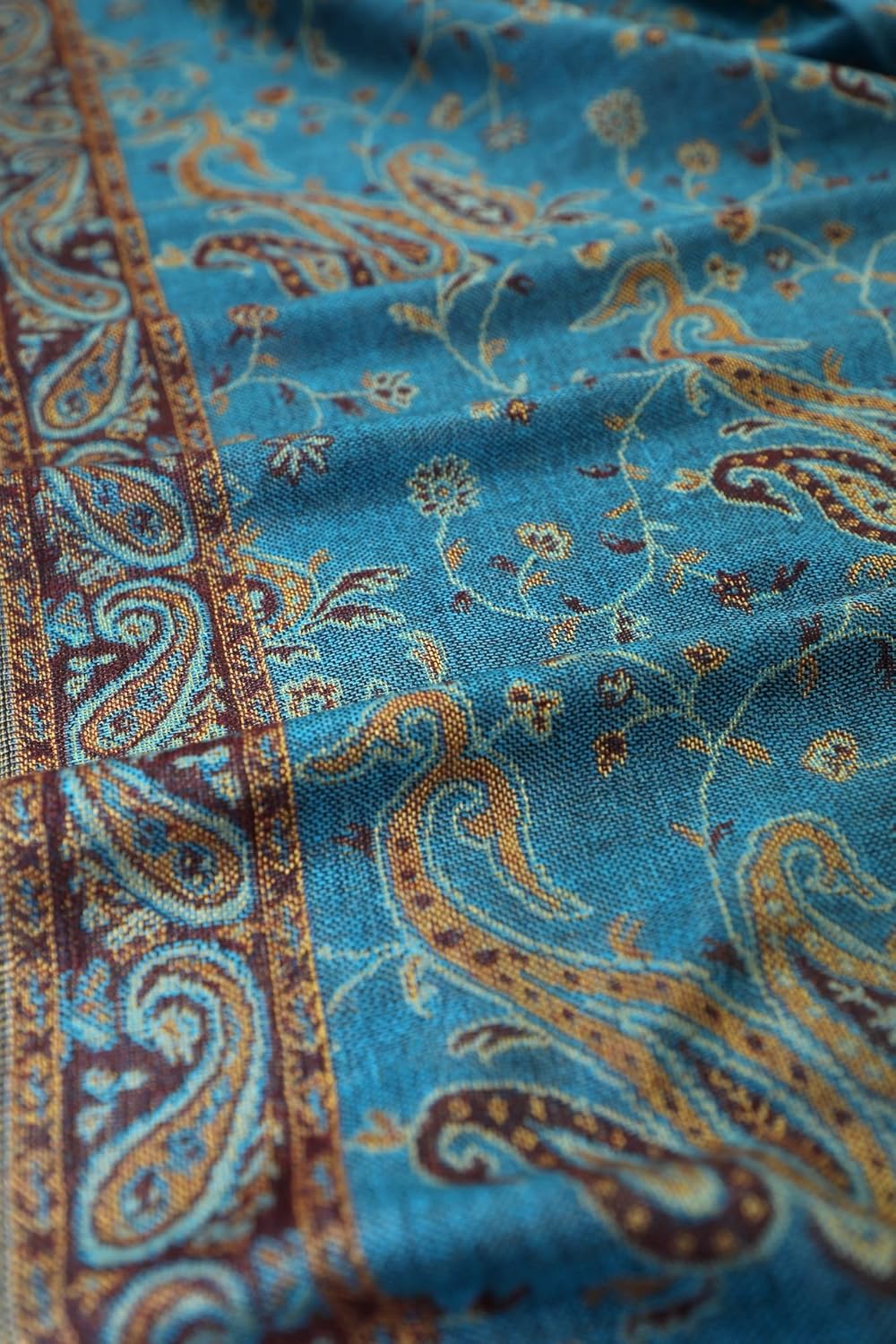 Achillea Reversible Paisley Pashmina Rave Scarf – Exotic Indian Shawls and Wraps for Evening Dresses, Festivals, All Seasons - Colors B