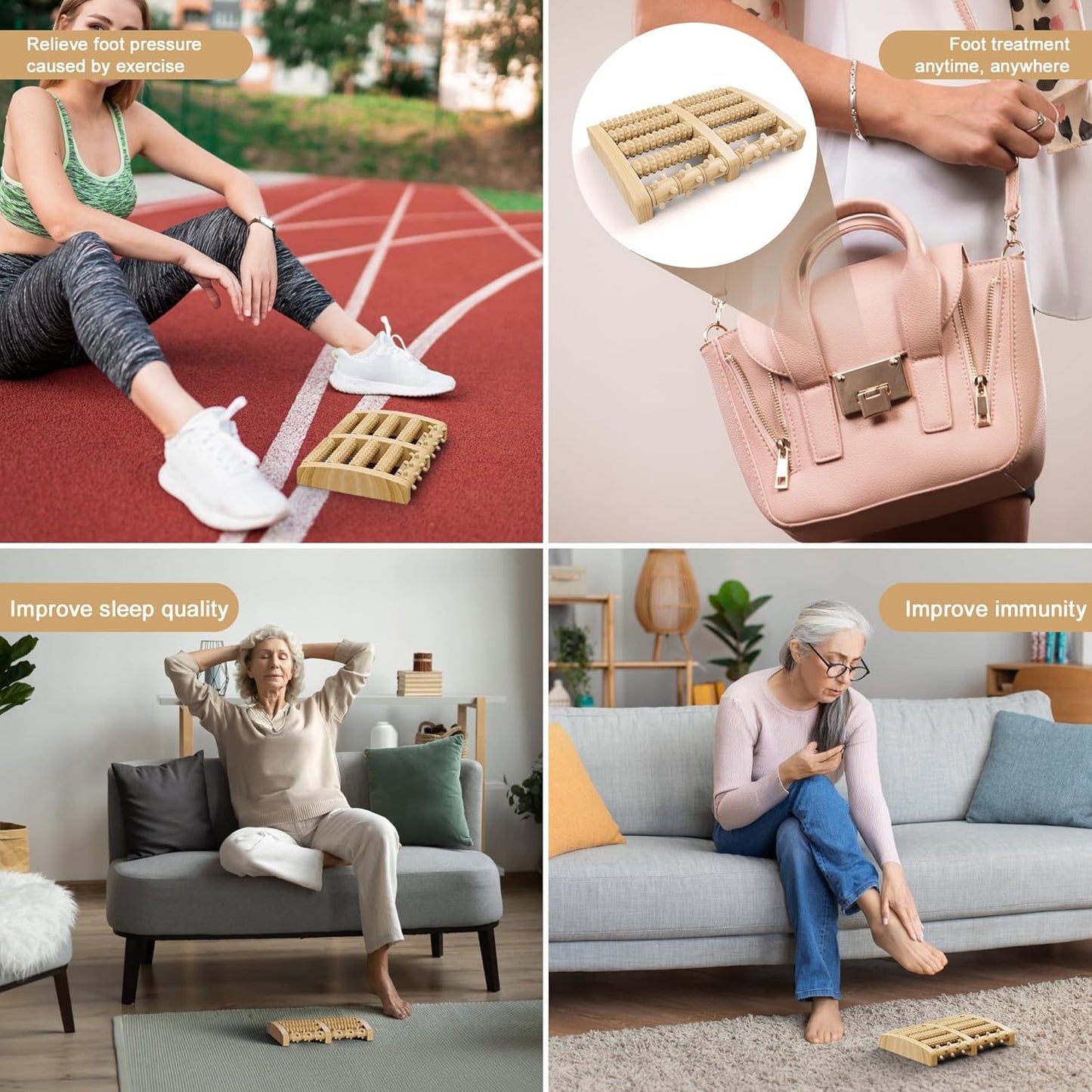 Foot massager, relieves plantar fasciitis, leg pain treatment suitable for both men and women, relieves muscle tension, reflexology and deep tissue muscle massage, Christmas gift, helps parents relax.