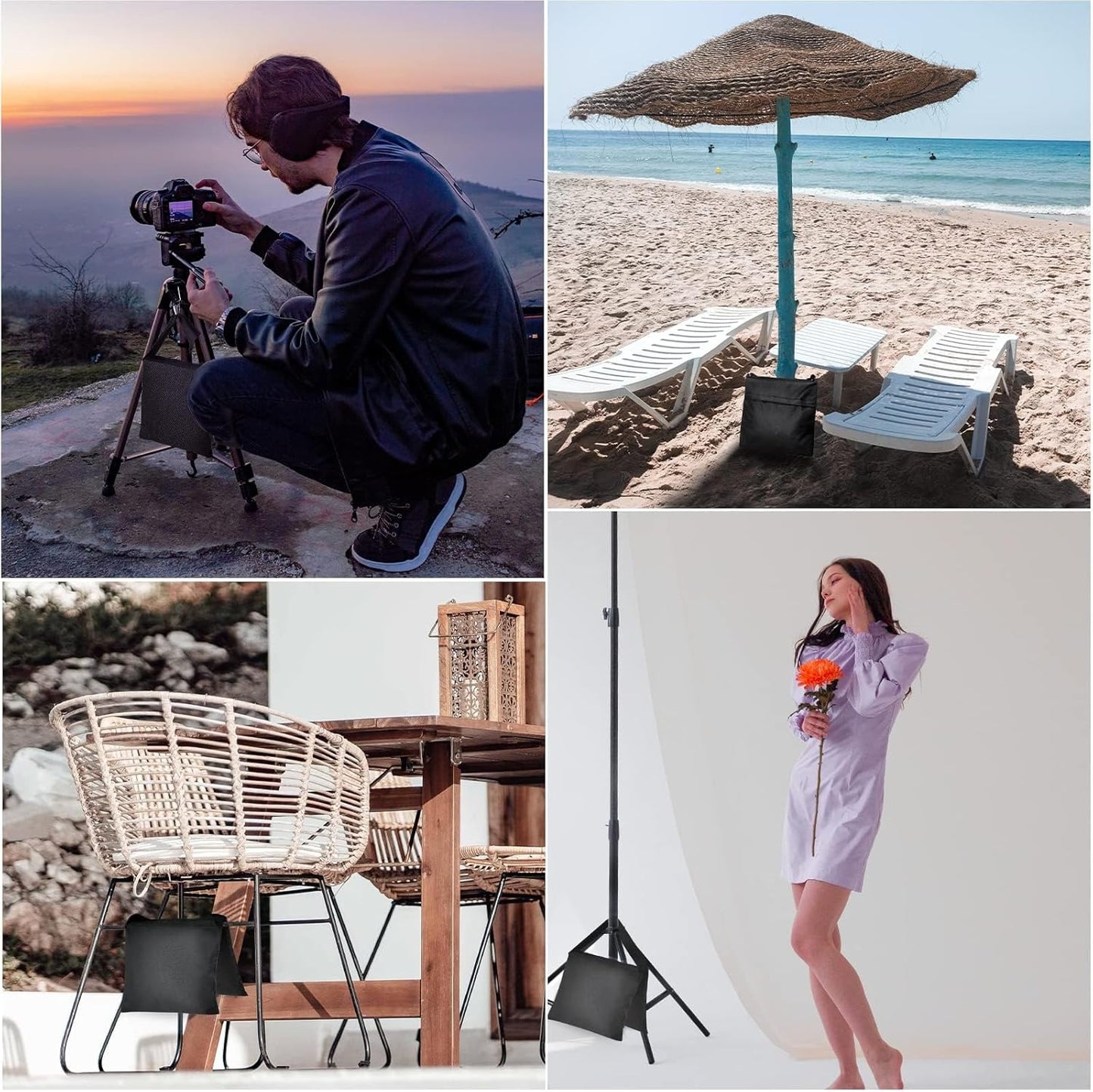 EMART Upgraded Heavy Duty Sandbag, Photo Video Studio Weight Bag Saddlebag Design for Photography Light Stand Tripod, Umbrella Base, Camping, Pop up Tent, Fishing Chair - 6 Pack