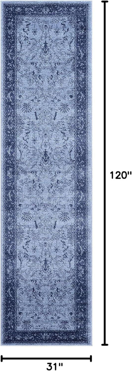 Unique Loom La Jolla Collection Farmhouse, Contemporary, Botanical, Traditional, Vintage Area Rug (5' 0 x 8' 0 Rectangular, Violet/Dark Purple) - Colors B