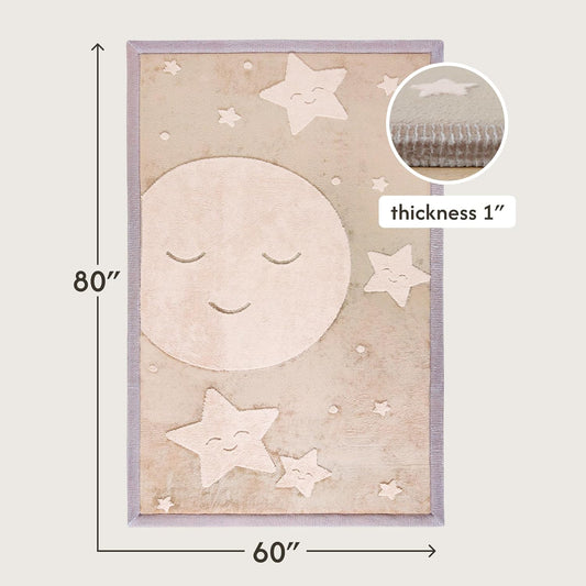 Hakuna Matte CloudSoft Mat for Floor 60" x 80" Beige – Coral Velvet Memory Foam Rug – Non-Slip, Water-Resistant