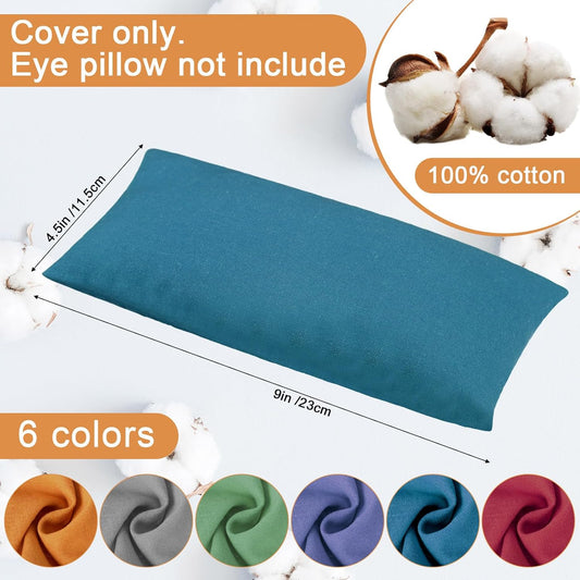 SmoothNovelty 6 Pack Washable Cotton Eye Pillow Case Removable Unscented Zippered Eye Pillow Cover 9.06 x 4.53 Inches for Yoga Relaxation Sleeping Meditation Spa Migraine Relief Massage Accessories