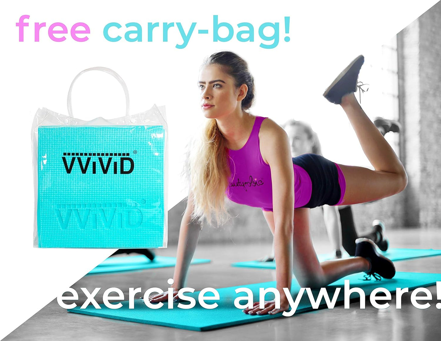 VViViD Folding Travel Yoga & Exercise Mat, With Water-Proof Carry Bag
