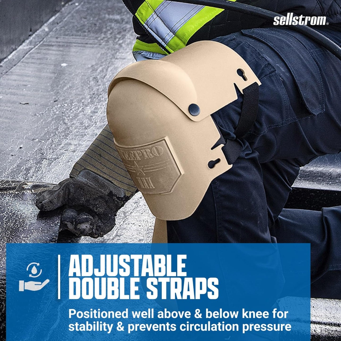 Sellstrom KneePro Knee Pads - Ultra Flex III - Heavy Duty Protection and Comfort for Construction, Gardening, Army, Flooring Work - Grey and Orange