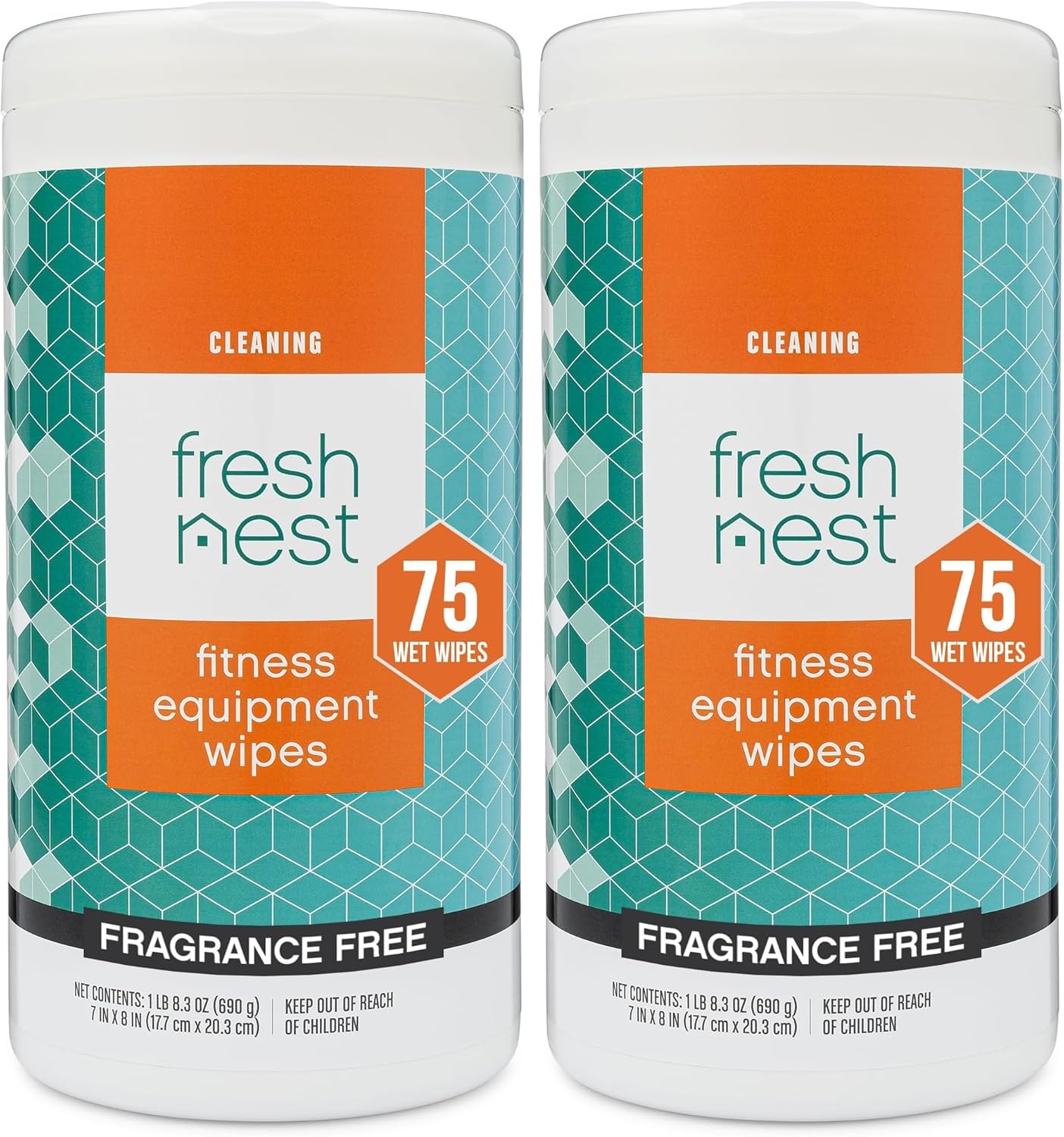 Fitness Equipment Wipes - Cleaning Wipes for Yoga Mats, Pilates Studios, Gyms, Peloton & Cycle Bikes, Spas - Fragrance-Free Wipes Surface Cleaning for Home, Office, Gym 75-Count