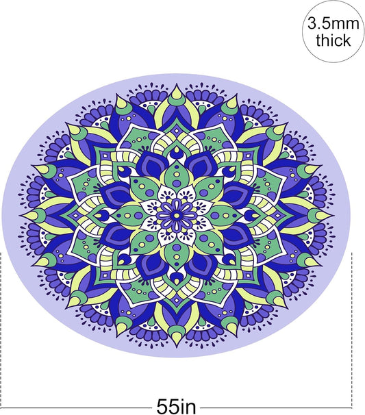 nuveti Large Meditation Mat Non Slip Round Yoga Mat Natural Rubber with Sueded Surface Exercise Mat Perfect for Meditating, Stretching, Yoga(140CM X 3.5MM Thick)