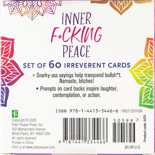 Inner Fucking Peace Motivational Card Deck (60 Pack)