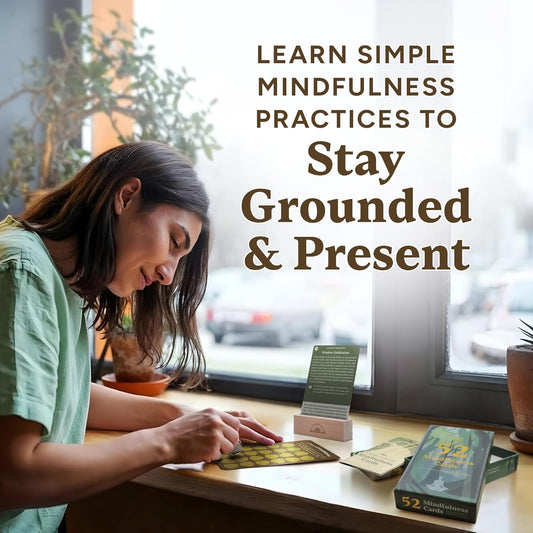 52 Mindfulness Cards – Simple Practices for Stress & Anxiety Relief, Emotional Regulation, and Mindful Living – Daily Self Care Exercises & Inspirational Affirmations for Calm, Relaxation, & Grounding