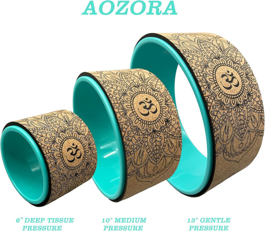Aozora Yoga Wheel 13" with Most Detailed Book Step by Step Guide on How to Do 30+ Poses,! Perfect for Stretching and Improving Backbends