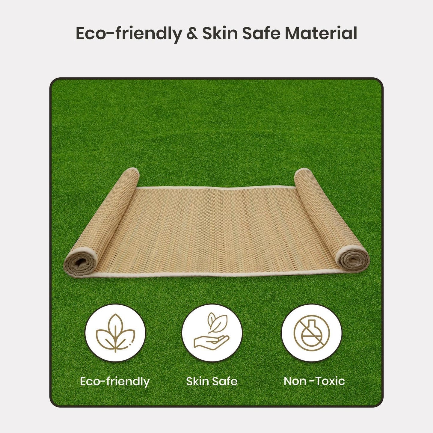 LFH Home Handmade Straw Yoga Mat For Exercise, Workout, Fitness - Perfect Heavy Quality Eco Friendly Natural Straw Reversible Yoga Mat for Men & Women - 72x24 Inch