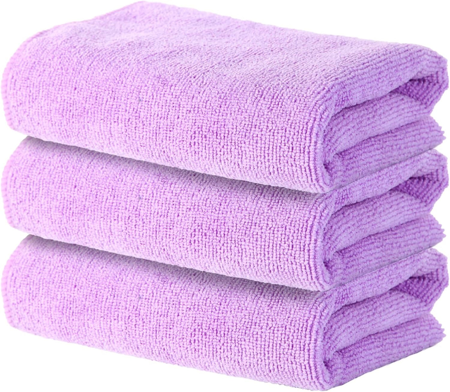 Microfiber Gym Towel Set for Sports Fitness, Yoga, Workout, Soft and Quick-Drying Gym Towels for Women Men (3 Pack, Grey+Blue+Purple)
