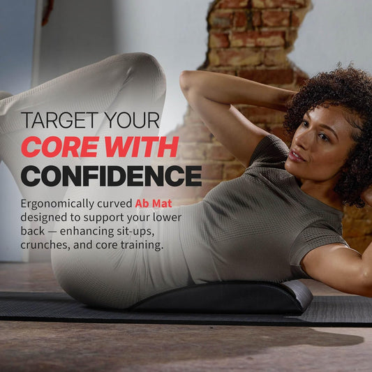 SPRI Ab Mat - Workout Mat Accessory for Abdominal Exercises, Sit-Ups, Crunches, Push-Ups, Core Training, and More - Portable Padded Shaped Mat with Curved Back Support for Toning Abs