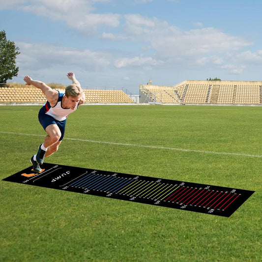 Long Standing Jump Mat Non-Slip Broad Measurement Jumping Rope Pad Foldable Yoga Mat for Gym, Outdoor Exercise, Home Workout