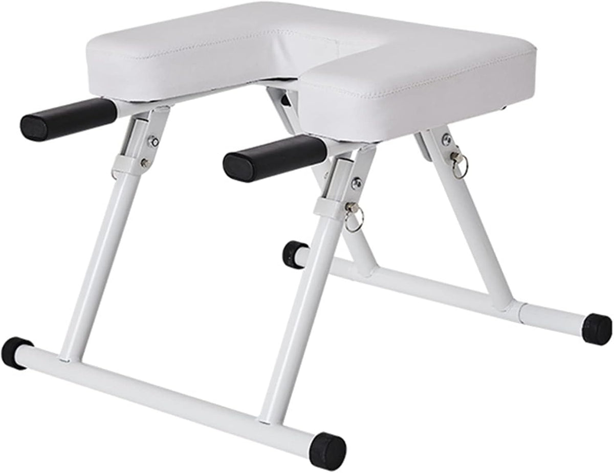 Yoga Headstand Bench, Foldable Inversion Chair with Armrests, for Home Gym and Yoga Studio,Black/White, 49×51×36 cm,49 * 51 * 36cm-Black