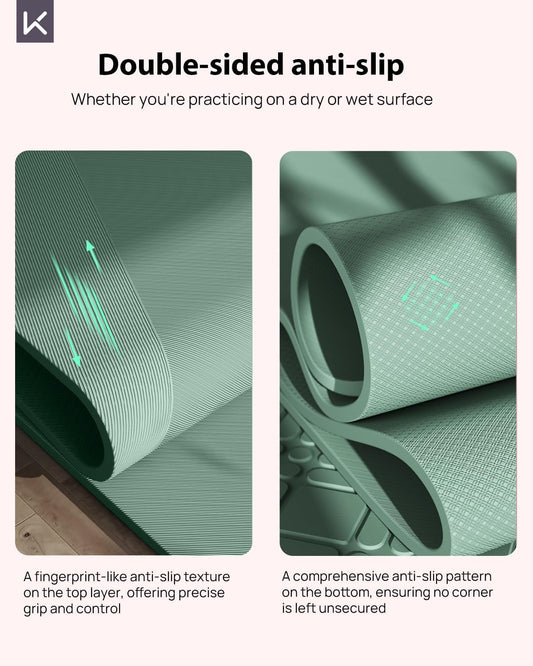 Extra Wide Yoga Mat, 7mm Thick 72" x 32" Exercise Mat
