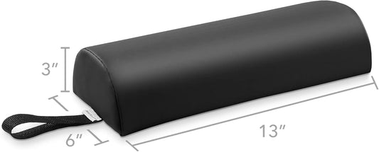 Half Round Neck Massage Table Bolster Pillow Pad - 13 x 6 x 3 Inch - Black