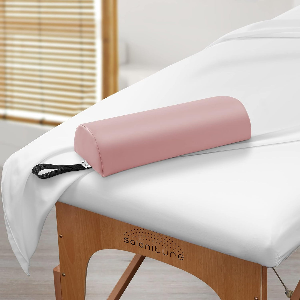 Half Round Neck Massage Table Bolster Pillow Pad - 13 x 6 x 3 Inch - Black
