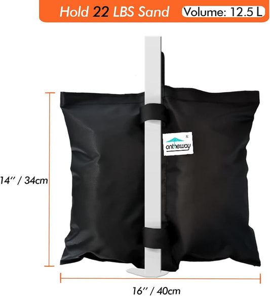 Sand Bags for Canopy Tent, Heavy Duty Weights Sandbags, 4pcs-Pack (Black)