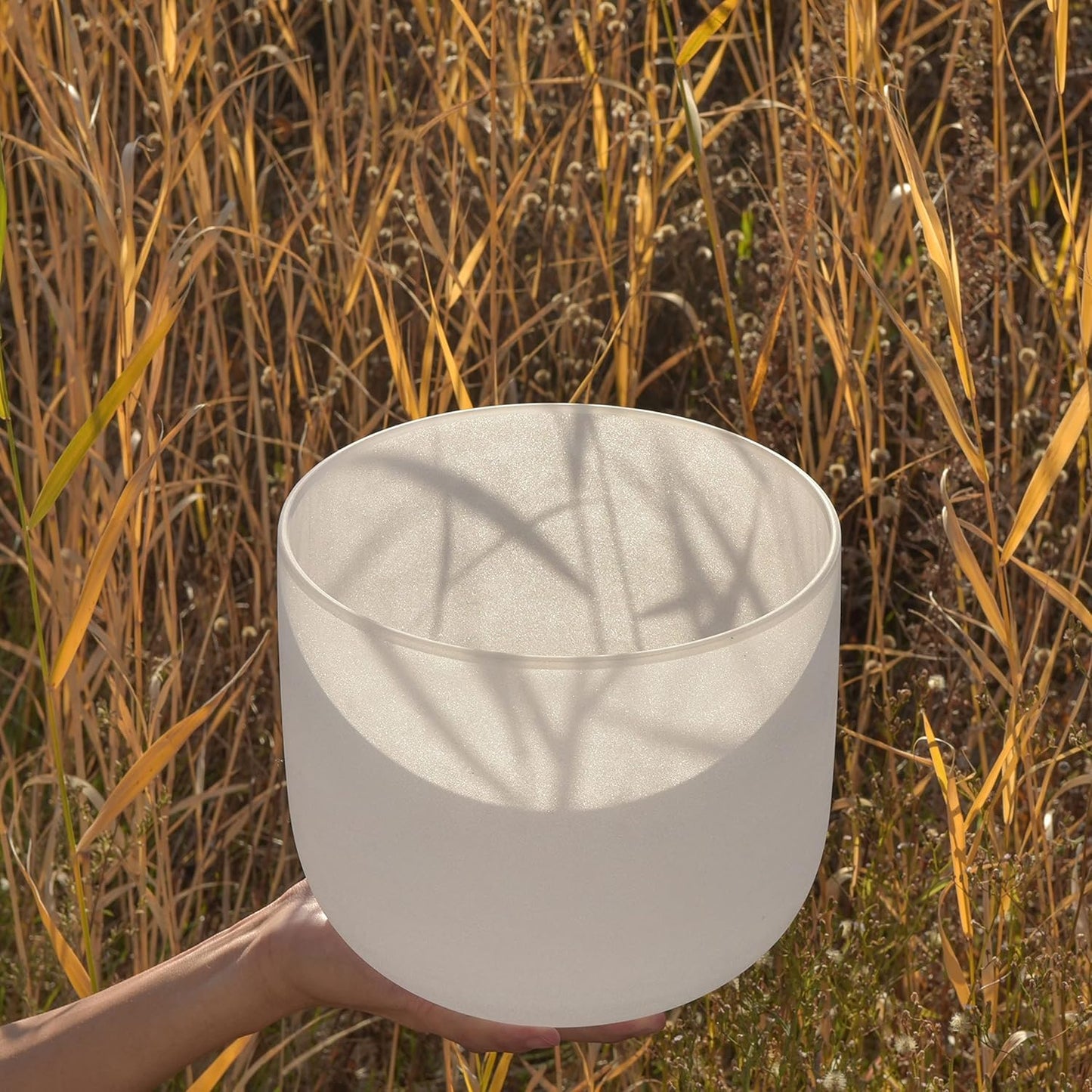 ALIOTH 7" B Note Crystal Singing Bowl Crown Chakra with Suede Mallet for Meditation, Yoga, Chakra Healing & Sound Therapy