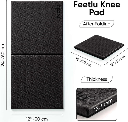 Yoga Knee Pad Cushion Exercise Knee Pad Folding, 1/2" Thick 24"x12" Eliminate Pain During Yoga or Exercise Workoutโ Extra Thick Padding& Support for Yoga Pilates, Fitness Exercise