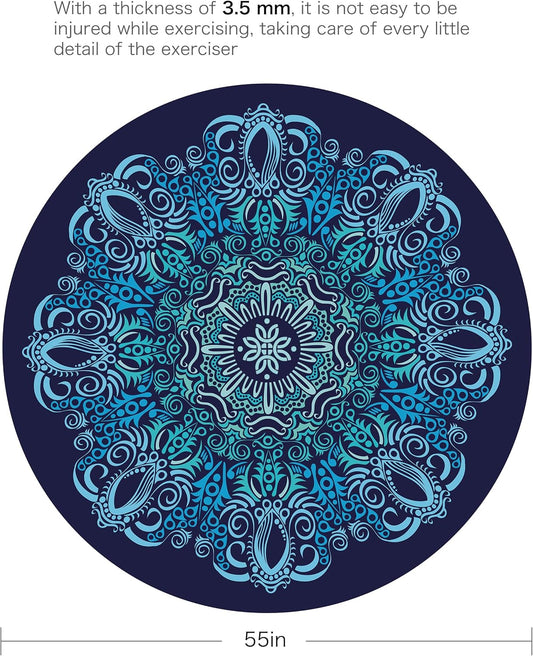Pilates Mat Round Oversize Yoga Mat Suede Rubber Non-Slip Dia 140cm Exercise Mat Meditation Mat Workout Mat for Home Outdoor