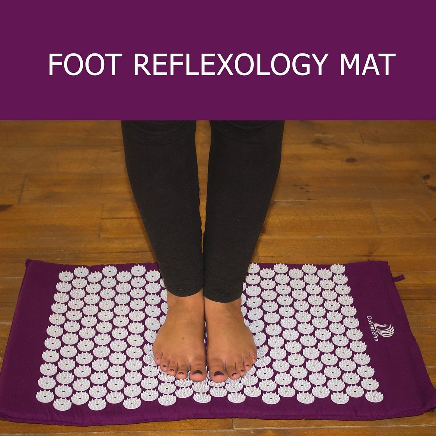 Acupressure Mat & Pillow Set – Extra-Long 29” Acupressure Therapy for Back & Neck Pain Relief, Sciatica, Stress Relief & Sleep Support – Includes Carry Bag & Hot/Cold Pack (Purple)