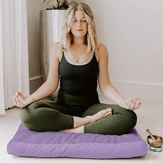 Zabuton Meditation Mat 32x32 Purple Velvet Floor Cushion Seat Yoga