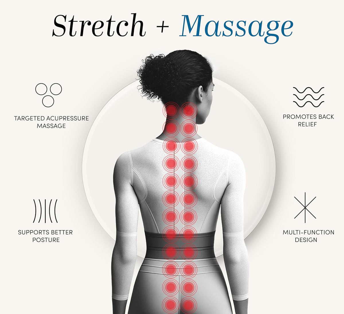 Spine Stretcher for Back Pain Relief, Full Back Decompression, Upper and Lower Back Stretcher, Spine Alignment, and Deep Tissue Acupressure Therapy with 24 Massage Balls