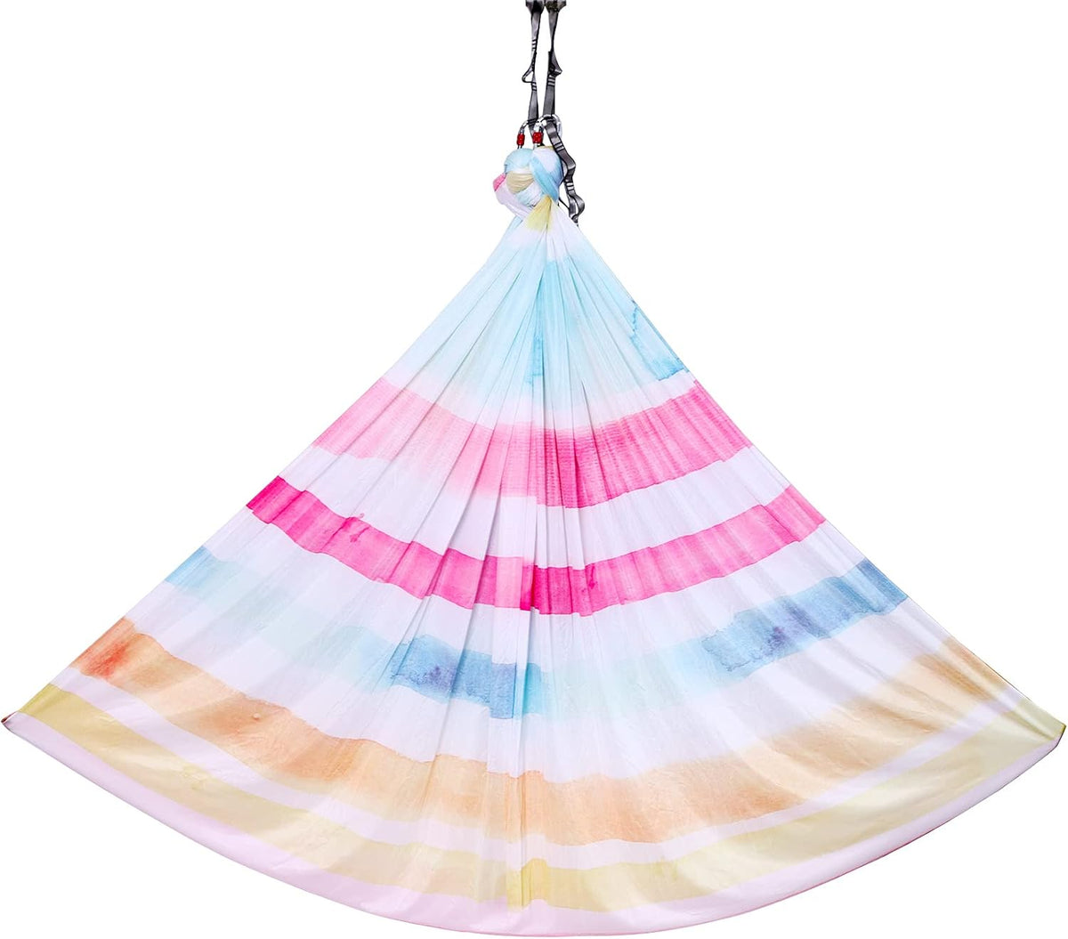 Aerial Yoga Hammock kit- Yoga Swing Multicolor 5 yards-Flying Yoga Include Daisy Chain,Carabiner and Pose Guide