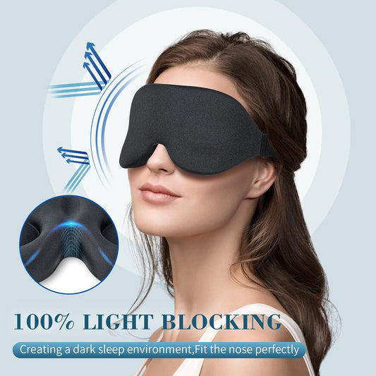 Sleep Mask for Side Sleeper, Light Blocking Eye Mask for Women Men
