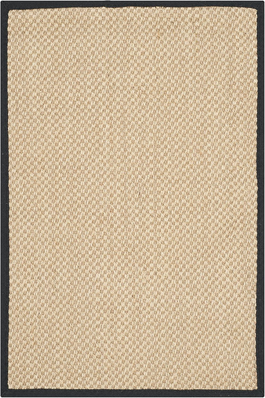 SAFAVIEH Area Rug 11x15 - Natural Fiber Collection - Large - Maize & Linen Color, Sisal, Woven Design with Border (NF141B) - Colors A