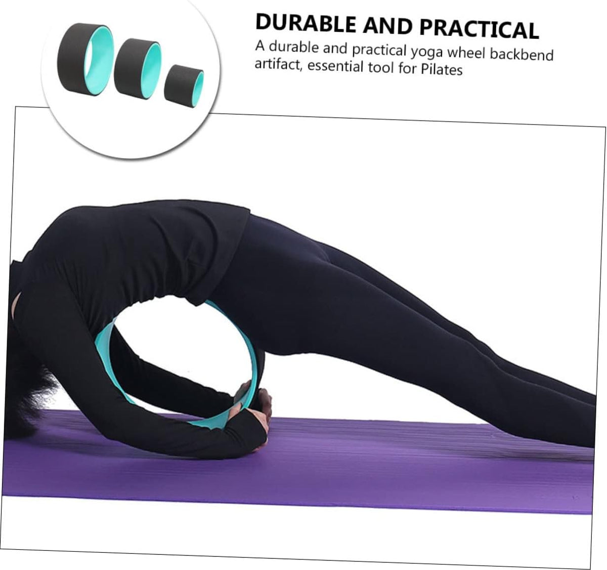 Yoga Wheel Set of 3pcs Pilates Ring for Stretching Balance PP