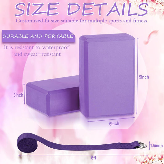 10 Set Yoga Blocks and Straps, EVA Foam Blocks for Yoga Class